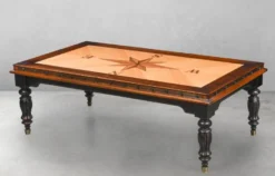 Casa Padrino Luxus Vintage Stil Couchtisch Naturfarben / Braun / Schwarz 137 x 77 x H. 45 cm - Rechteckiger Massivholz Wohnzimmertisch - Vintage Stil Wohnzimmer Möbel - Luxus Wohnzimmer Möbel