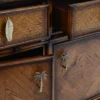 Casa Padrino Luxus Vintage Stil Sideboard Braun 180 x 50 x H. 90 cm - Massivholz Schrank mit 3 Schubladen und 3 Türen - Massivholz Möbel - Vintage Stil Möbel - Luxus Möbel