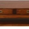 Casa Padrino Luxus Vintage Stil Couchtisch Braun / Messing 124 x 79 x H. 49 cm - Rechteckiger Massivholz Wohnzimmertisch mit Schubladen - Vintage Stil Wohnzimmer Möbel - Luxus Möbel