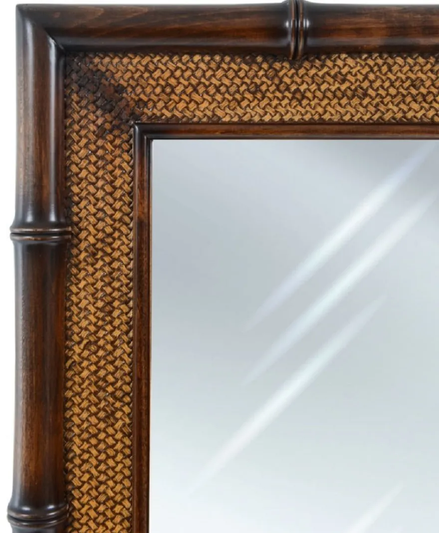 Casa Padrino Luxus Vintage Stil Wandspiegel Braun / Naturfarben 74 x 8 x H. 184 cm - Rechteckiger Massivholz Spiegel - Vintage Stil Möbel - Luxus Möbel