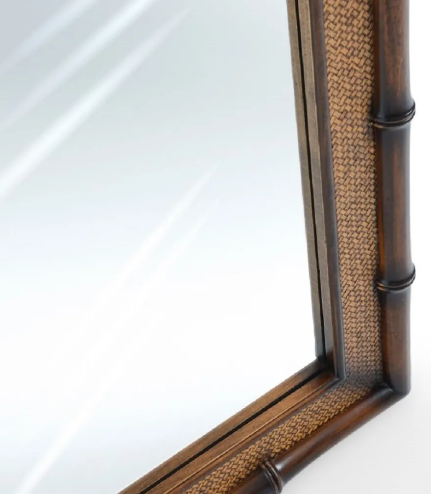 Casa Padrino Luxus Vintage Stil Wandspiegel Braun / Naturfarben 74 x 8 x H. 184 cm - Rechteckiger Massivholz Spiegel - Vintage Stil Möbel - Luxus Möbel