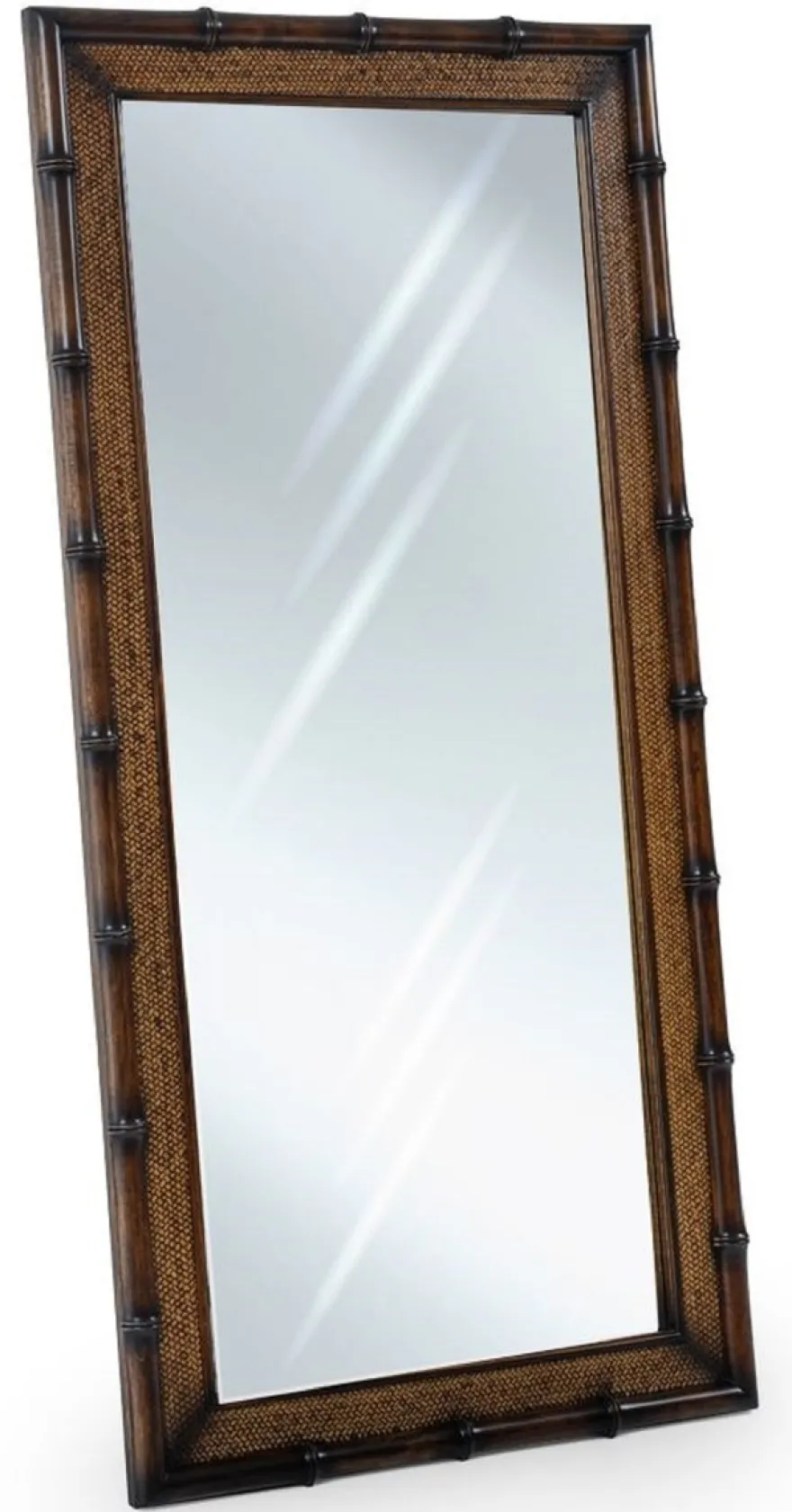 Casa Padrino Luxus Vintage Stil Wandspiegel Braun / Naturfarben 74 x 8 x H. 184 cm - Rechteckiger Massivholz Spiegel - Vintage Stil Möbel - Luxus Möbel