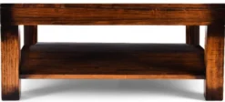 Casa Padrino Luxus Vintage Stil Couchtisch Braun 100 x 100 x H. 45,5 cm - Quadratischer Massivholz Wohnzimmertisch mit Glasplatte - Vintage Stil Wohnzimmer Möbel - Luxus Möbel
