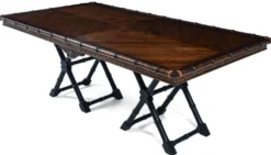 Casa Padrino Luxus Vintage Stil Esstisch Braun / Schwarz 215 x 108 x H. 78 cm - Rechteckiger Massivholz Esszimmertisch - Esszimmer Möbel - Massivholz Möbel - Vintage Stil Möbel - Luxus Möbel