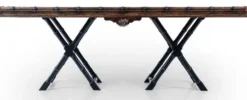 Casa Padrino Luxus Vintage Stil Esstisch Braun / Schwarz 215 x 108 x H. 78 cm - Rechteckiger Massivholz Esszimmertisch - Esszimmer Möbel - Massivholz Möbel - Vintage Stil Möbel - Luxus Möbel