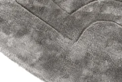 Casa Padrino Luxus Viskose Teppich Grau Ø 280 cm - Handgewebter runder Wohnzimmer Teppich - Luxus Qualität
