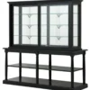 Casa Padrino Luxus Vitrinenschrank London im Barock Stil aus Massivholz in Schwarz, 195 x 190 x 68 cm
