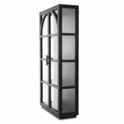 Casa Padrino Luxus Vitrine Schwarz / Bronze 118 x 44,5 x H. 210 cm - Luxus Interior