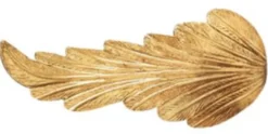 Casa Padrino Luxus Vorhanghalter Gold 33 x 16 x H. 14 cm - Eleganter Messing Gardienenhalter in Blattform - Deko Accessoires