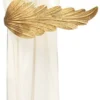 Casa Padrino Luxus Vorhanghalter Gold 33 x 16 x H. 14 cm - Eleganter Messing Gardienenhalter in Blattform - Luxus Deko Accessoires