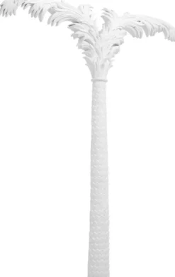 Casa Padrino Luxus Wanddeko Palme Mattweiß 260 x H. 260 cm - Kunstharz Palme - Luxus Deko Accessoires