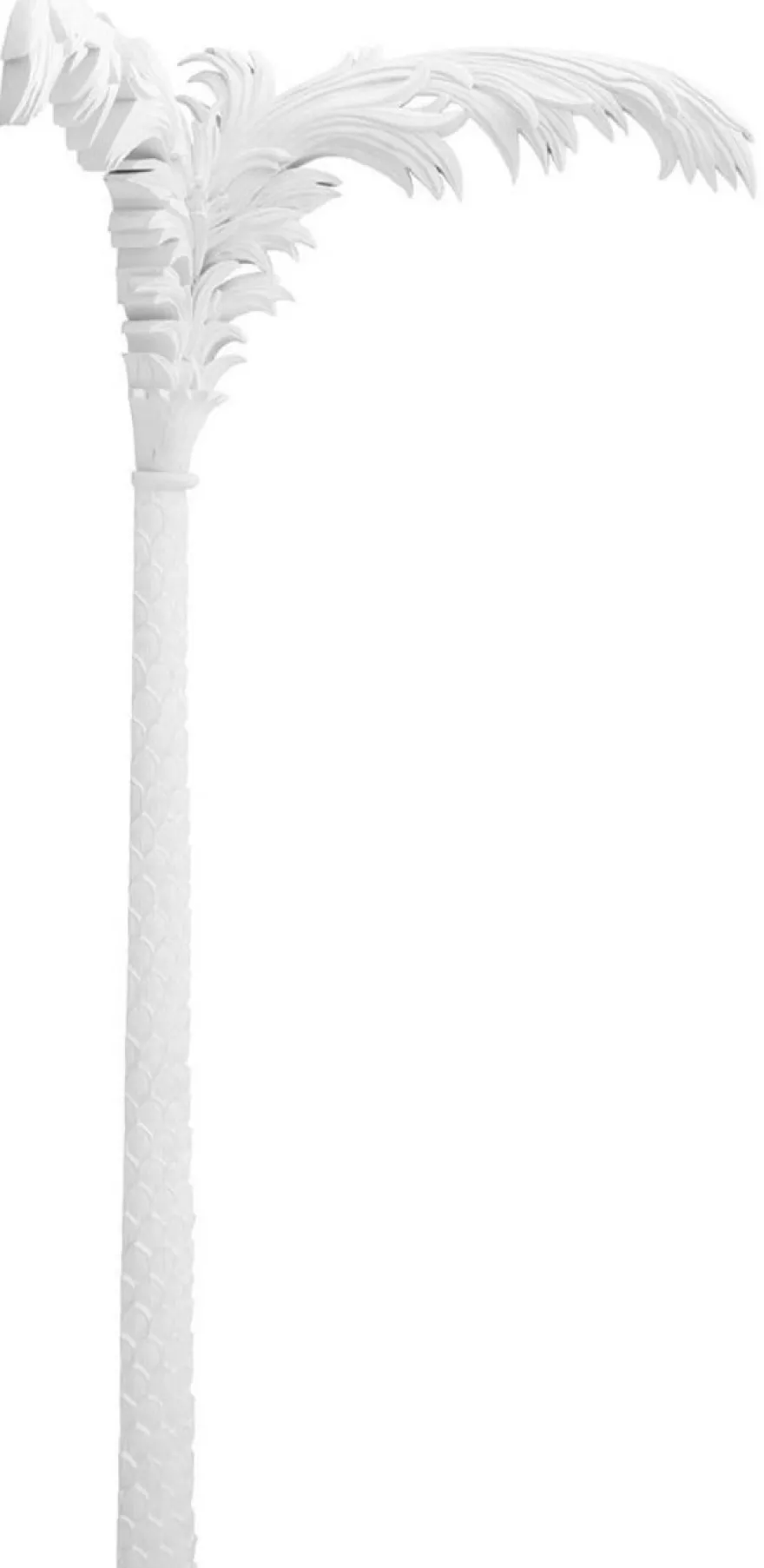 Casa Padrino Luxus Wanddeko Palme Mattweiß 206 x H. 260 cm - Kunstharz Palme - Luxus Deko Accessoires