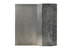 Casa Padrino Luxus Wanddekoration Silber 103,5 x 12,5 x H. 101,5 cm - Zweiteiliges Wandrelief Edge aus Stahl mit geätztem Antik-Nickel Finish - Luxus Deko Accessoires