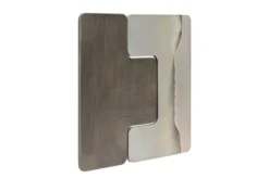 Casa Padrino Luxus Wanddekoration Silber 107,5 x 2,5 x H. 106,5 cm - Zweiteiliges Wandrelief Anchor aus Stahl mit geätztem Antik-Nickel und Silber Finish - Luxus Deko Accessoires