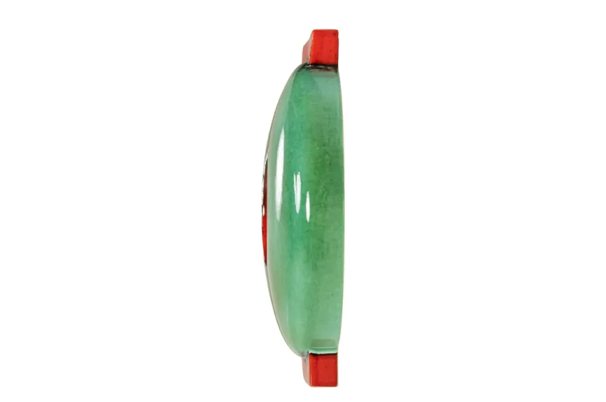 Casa Padrino Luxus Wanddekoration Blau / Rot 26 x 7 x H. 31 cm - Wandobjekt Core aus Steingut - Luxus Deko Accessoires