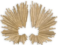 Casa Padrino Luxus Wanddeko Set Gold 55 x 7,5 x H. 75 cm - Wohnzimmer Deko - Hotel Deko - Deko Accessoires - Luxus Möbel - Luxus Kollektion