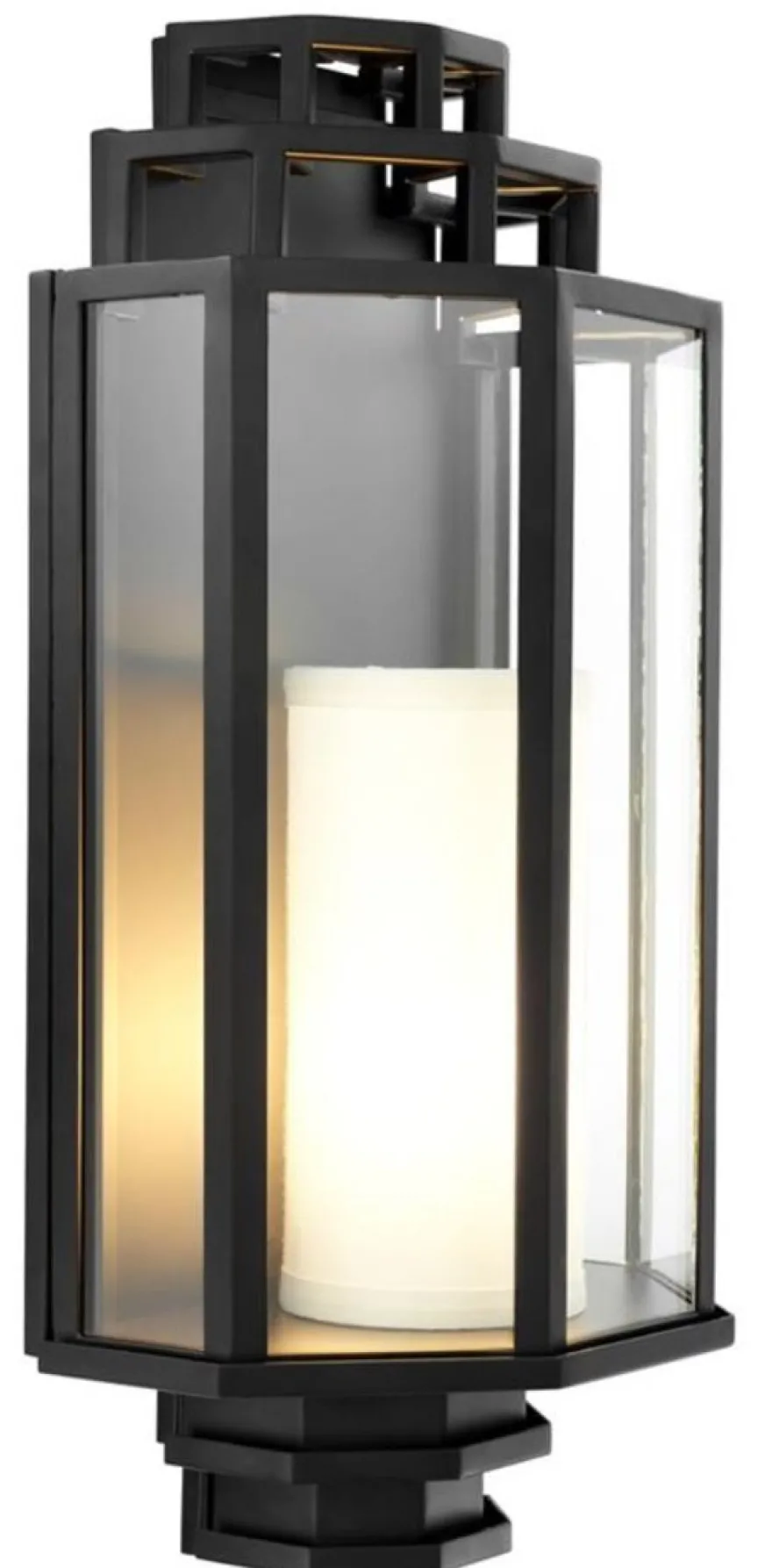 Casa Padrino Luxus Wandlampe Schwarz 24 x 15 x H. 48,5 cm - Hotel & Restaurant Wandleuchte