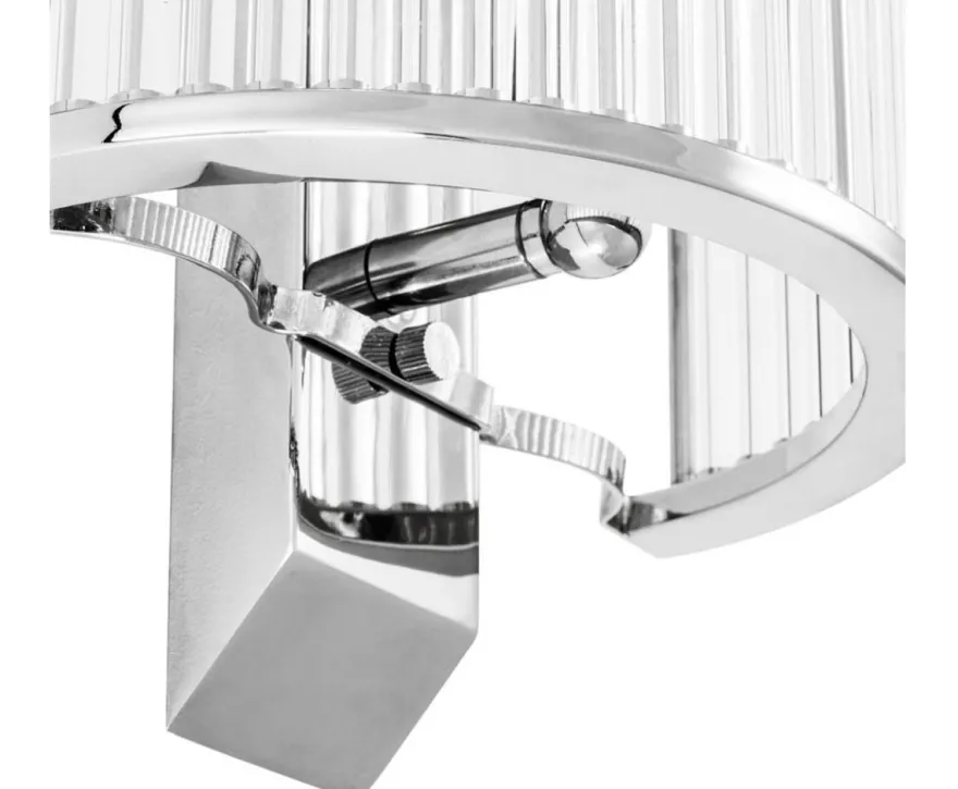 Casa Padrino Luxus Wandleuchte Silber 20,5 x 12 x H. 30 cm - Designer Wandlampe
