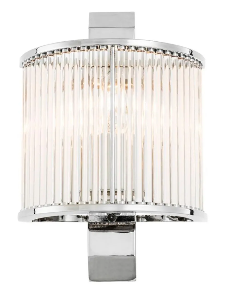 Casa Padrino Luxus Wandleuchte Silber 20,5 x 12 x H. 30 cm - Designer Wandlampe