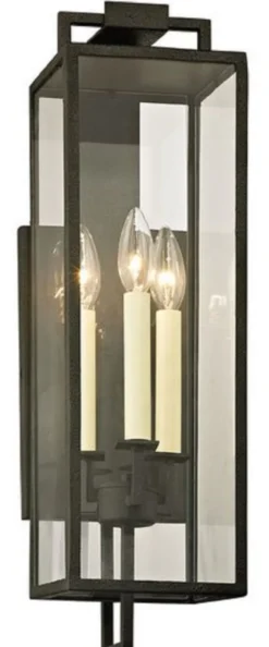Casa Padrino Luxus Wandleuchte Schwarz 15,2 x 18,4 x H. 54,6 cm - Innen / Außen Wandlampe