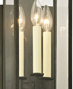 Casa Padrino Luxus Wandleuchte Schwarz 15,2 x 18,4 x H. 54,6 cm - Innen / Außen Wandlampe