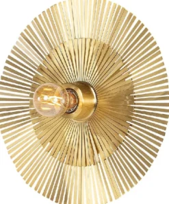 Casa Padrino Luxus Wandleuchte Ø 36 cm - Runde Messing Wandlampe - Hotel & Restaurant Wandleuchte - Luxus Kollektion