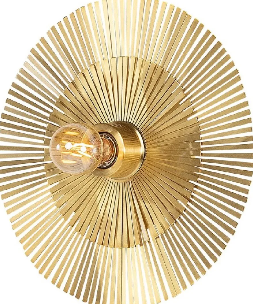 Casa Padrino Luxus Wandleuchte Ø 36 cm - Runde Messing Wandlampe - Hotel & Restaurant Wandleuchte - Luxus Kollektion