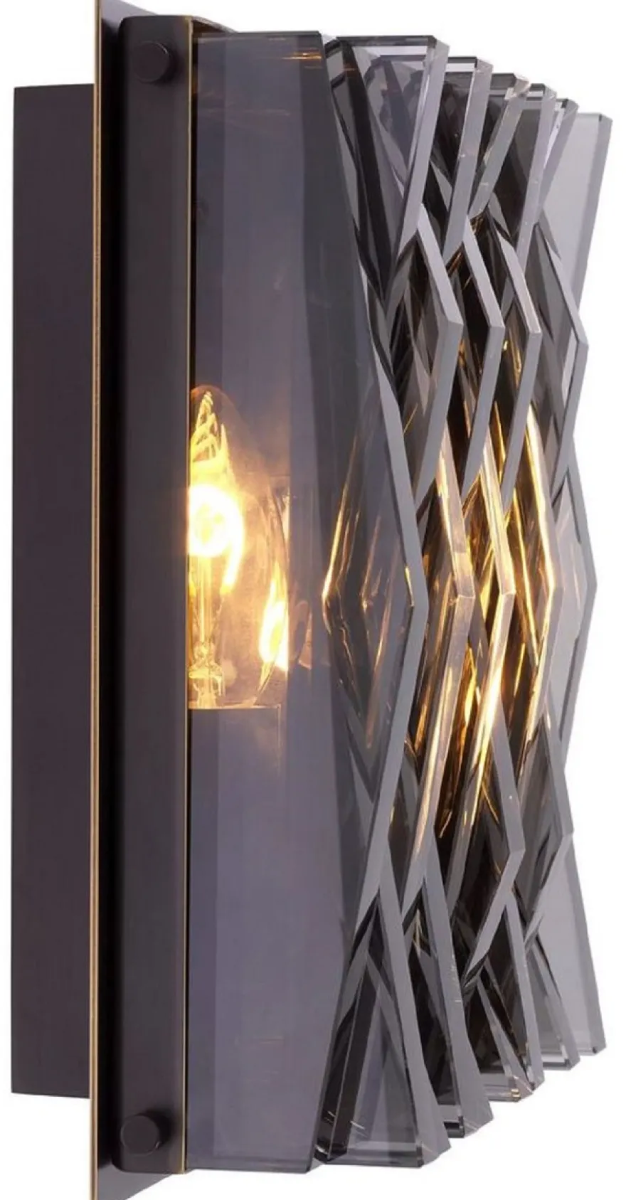 Casa Padrino Luxus Wandleuchte Bronzefarben / Grau 24 x 9 x H. 24 cm - Elegante Metall Wandlampe mit Glas Lampenschirm - Luxus Leuchten