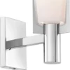 Casa Padrino Luxus Wandleuchte Silber / Weiß 13 x 19 x H. 40,5 cm - Elegante Metall Wandlampe mit Glas Lampenschirm - Luxus Leuchten