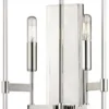 Casa Padrino Luxus Wandleuchte Silber 27,9 x 12,1 x H. 46,9 cm - Elegante Wandlampe mit Messing Armen und Glasstäben - Luxus Kollektion