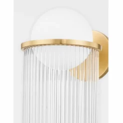 Casa Padrino Luxus Wandleuchte Antik Messing / Weiß H. 50,8 cm - Luxus Leuchten