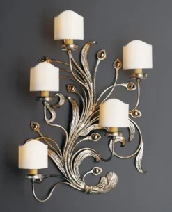Casa Padrino Luxus Wandleuchte Gold B. 66 x H. 84 cm - Handgefertigte Wandleuchte aus Schmiedeeisen - Luxus Kollektion - Edel & Prunkvoll