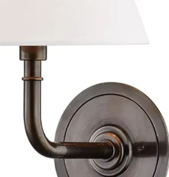 Casa Padrino Luxus Wandleuchte Bronze / Weiß 20,3 x 24,1 x H. 28,6 cm - Hotel & Restaurant Wandlampe