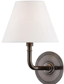 Casa Padrino Luxus Wandleuchte Bronze / Weiß 20,3 x 24,1 x H. 28,6 cm - Hotel & Restaurant Wandlampe