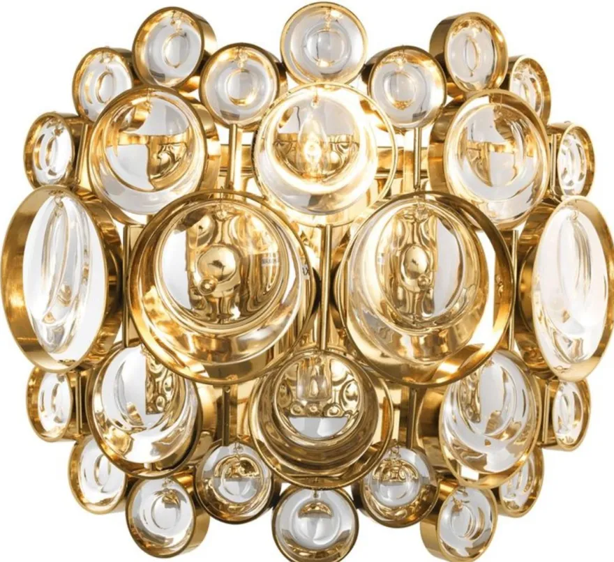 Casa Padrino Luxus Wandleuchte Gold 24 x 13 x H. 21 cm - Designer Wohnzimmermöbel