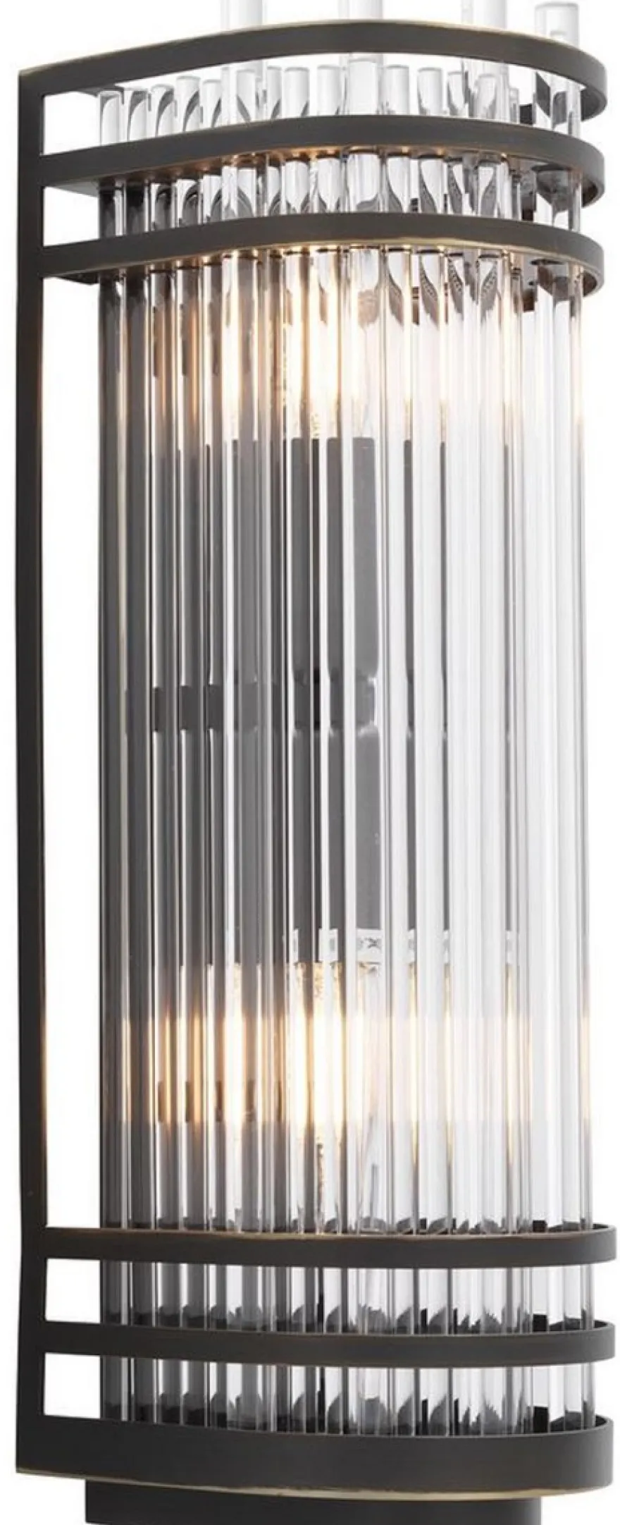 Casa Padrino Luxus Wandleuchte Bronzefarben 12 x 12,5 x H. 38 cm - Elegante Metall Wandlampe mit Glas Lampenschirm - Luxus Kollektion