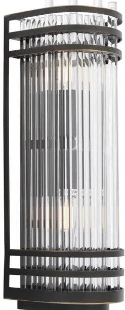 Casa Padrino Luxus Wandleuchte Bronzefarben 12 x 12,5 x H. 38 cm - Elegante Metall Wandlampe mit Glas Lampenschirm - Luxus Kollektion