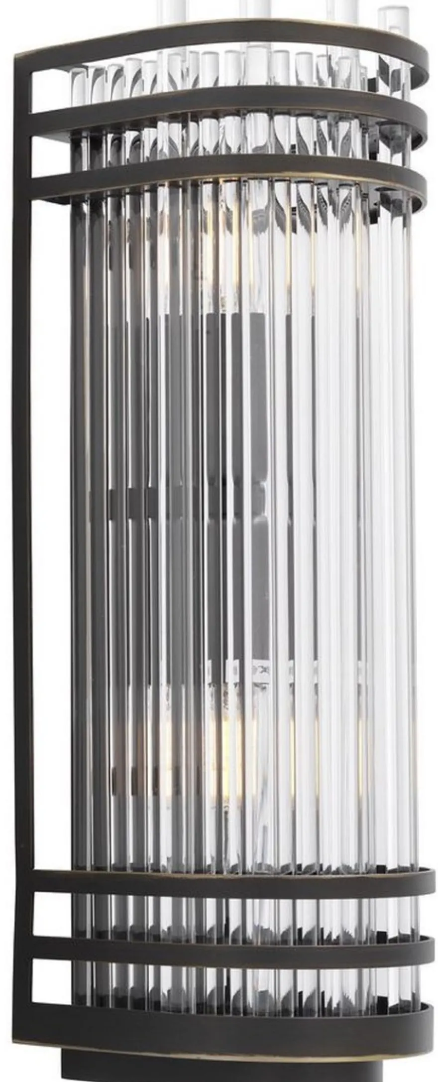 Casa Padrino Luxus Wandleuchte Bronzefarben 12 x 12,5 x H. 38 cm - Elegante Metall Wandlampe mit Glas Lampenschirm - Luxus Kollektion