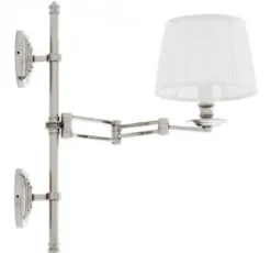 Casa Padrino Luxus Wandleuchte Nickel mit Schwenkarm - 21,5 x 37-50 x 51 cm