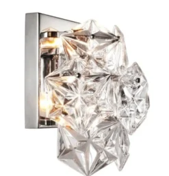 Casa Padrino Luxus Wandleuchte Nickel aus Metall und Glas, 23 x 15 x 26 cm