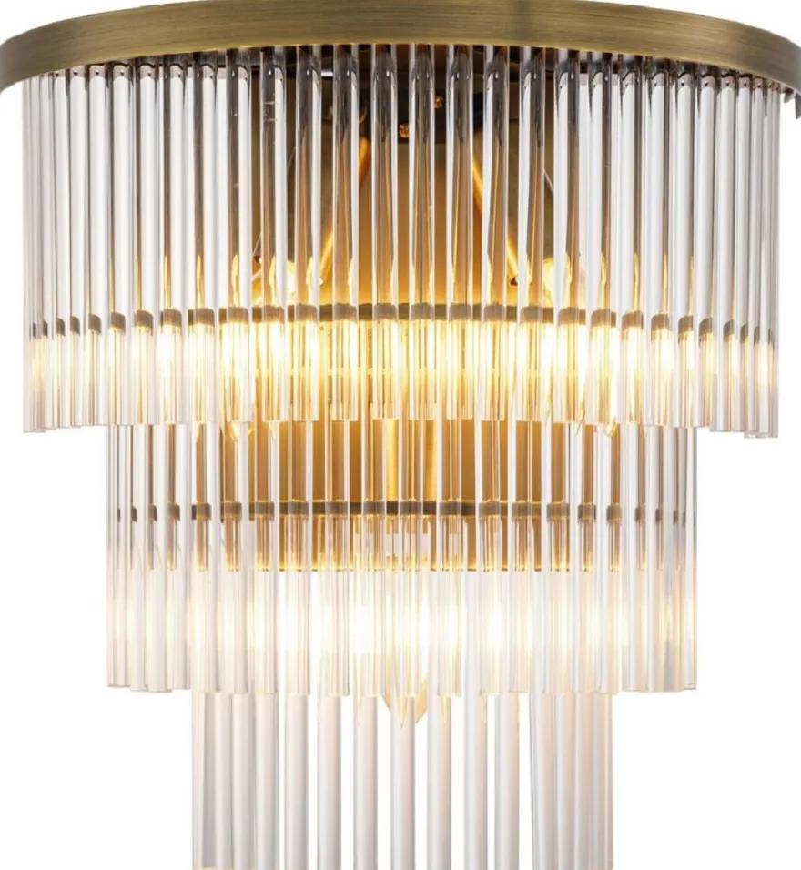 Casa Padrino Luxus Wandleuchte Antik Messingfarben 33 x 17 x H. 32,5 cm - Wohnzimmer Wandleuchte - Hotel Wandleuchte - Luxus Kollektion