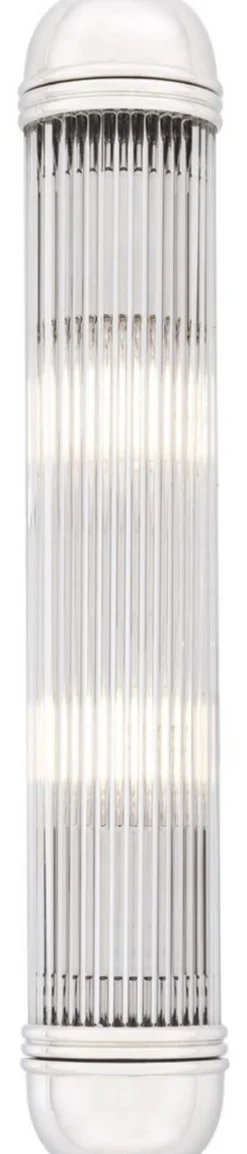 Casa Padrino Luxus Wandleuchte Silber 7 x 7,5 x H. 40 cm - Elegante Metall Wandlampe mit Glas Lampenschirm - Luxus Leuchten
