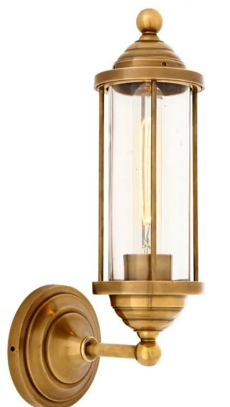 Casa Padrino Luxus Wandleuchte Messing - Wandlampe im edlen Design - 11,5 x 16 x 38 cm