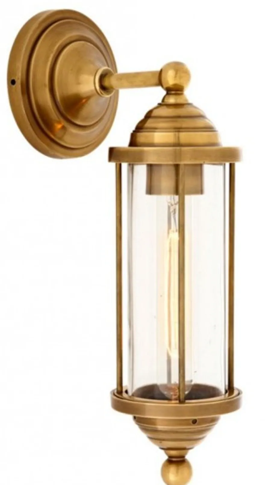 Casa Padrino Luxus Wandleuchte Messing - Wandlampe im edlen Design - 11,5 x 16 x 38 cm