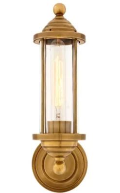 Casa Padrino Luxus Wandleuchte Messing - Wandlampe im edlen Design - 11,5 x 16 x 38 cm