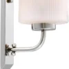 Casa Padrino Luxus Wandleuchte Silber / Weiß 14 x 18 x H. 53 cm - Designer Leuchte