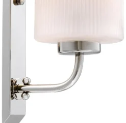 Casa Padrino Luxus Wandleuchte Silber / Weiß 14 x 18 x H. 53 cm - Designer Leuchte