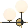 Casa Padrino Luxus Wandleuchte Schwarz / Gold / Weiß 35 x 17 x H. 35 cm - Hotel & Restaurant Lampe