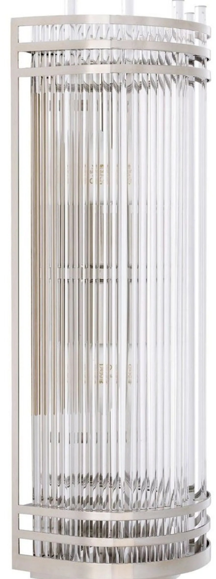 Casa Padrino Luxus Wandleuchte Silber 18,5 x 15 x H. 53,5 cm - Elegante Metall Wandlampe mit Glas Lampenschirm - Luxus Kollektion
