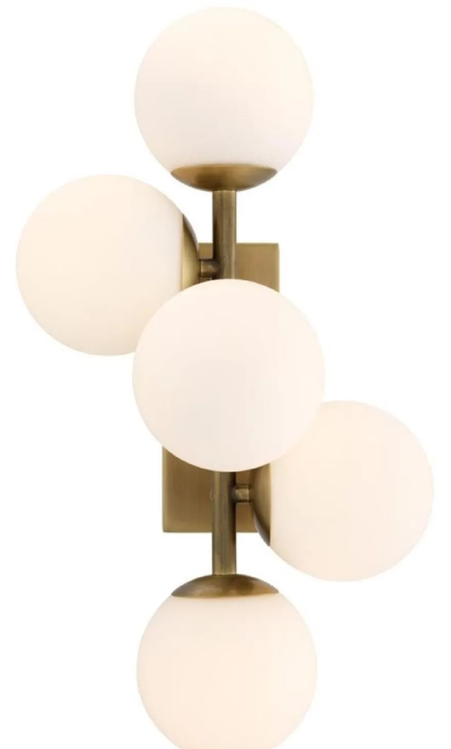 Casa Padrino Luxus Wandleuchte Antik Messingfarben / Weiß 27 x 24 x H. 50 cm - Wohnzimmer Wandlampe